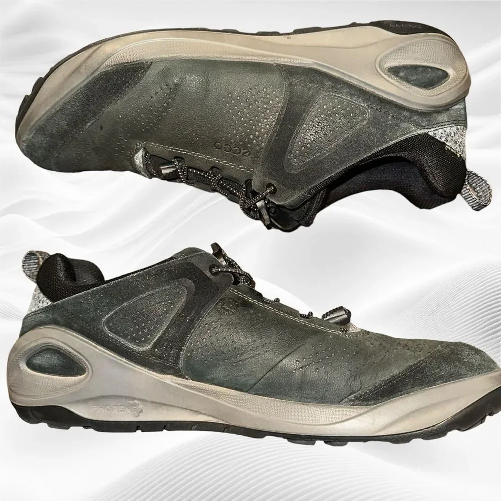 Ecco Biom Shoes 2Go Mens 12 Black Nubuck Yak Leather Slip On Hiking‎ Sneakers